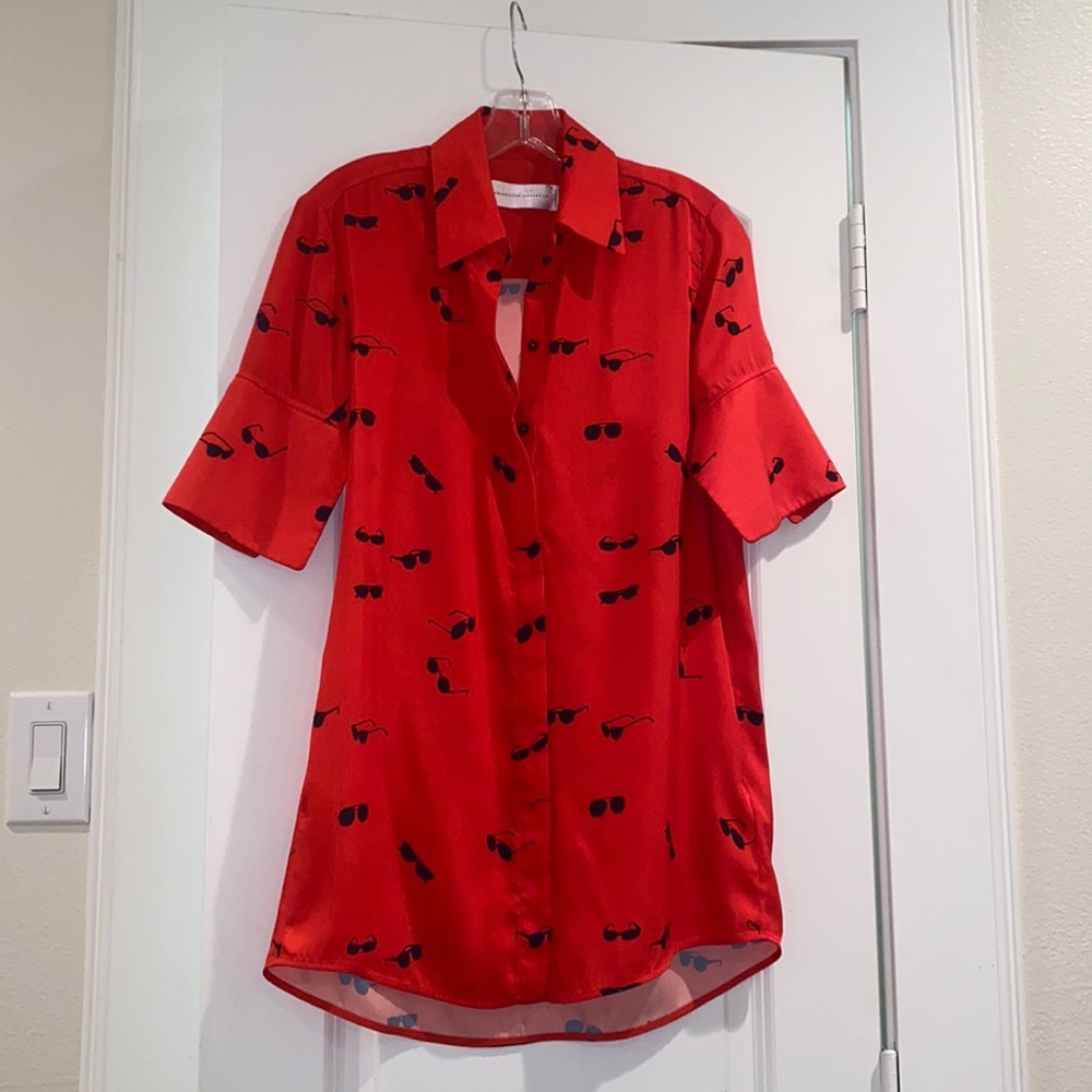 Victoria Beckham Orange long button down